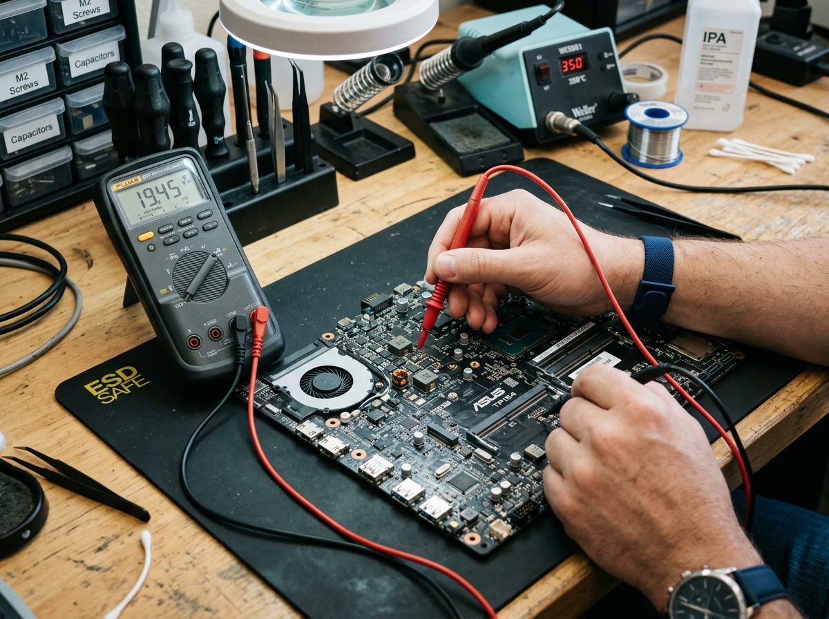 PC Laptop Reparatur Multimeter Diagnostik Frankfurt